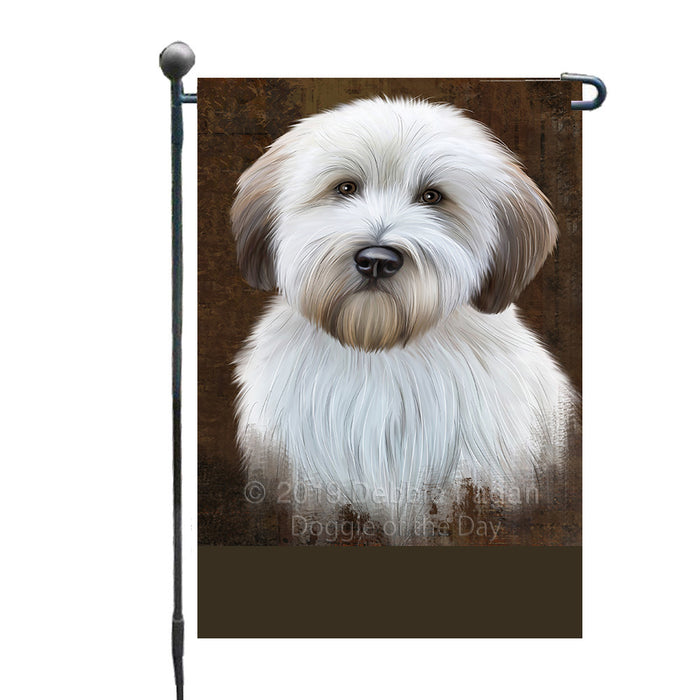 Personalized Rustic Wheaten Terrier Dog Custom Garden Flag GFLG63667