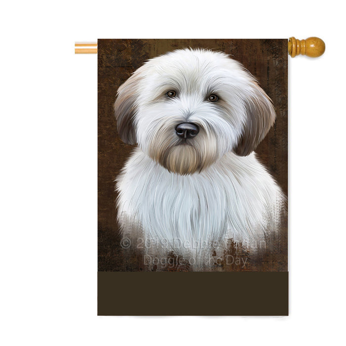 Personalized Rustic Wheaten Terrier Dog Custom House Flag FLG64744