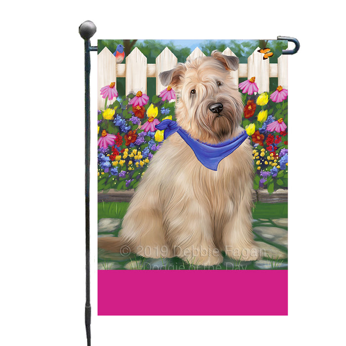 Personalized Spring Floral Wheaten Terrier Dog Custom Garden Flags GFLG-DOTD-A63041