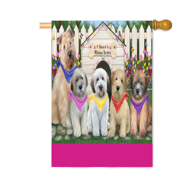 Personalized Spring Dog House Wheaten Terrier Dogs Custom House Flag FLG-DOTD-A63098