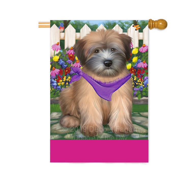 Personalized Spring Floral Wheaten Terrier Dog Custom House Flag FLG-DOTD-A63100