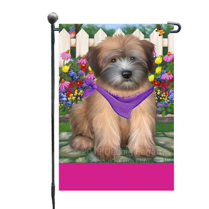 Personalized Spring Floral Wheaten Terrier Dog Custom Garden Flags GFLG-DOTD-A63044