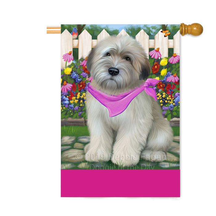 Personalized Spring Floral Wheaten Terrier Dog Custom House Flag FLG-DOTD-A63101