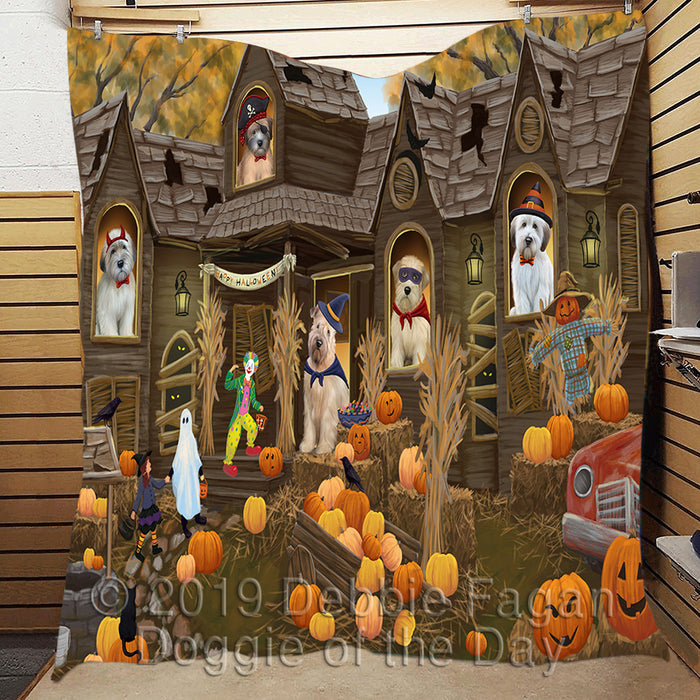 Haunted House Halloween Trick or Treat Wheaten Terrier Dogs Quilt