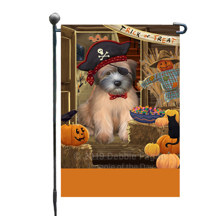 Personalized Enter at Own Risk Trick or Treat Halloween Wheaten Terrier Dog Custom Garden Flags GFLG-DOTD-A59771