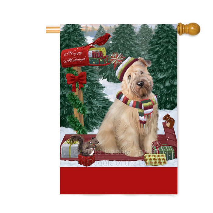 Personalized Merry Christmas Woodland Sled Wheaten Terrier Dog Custom House Flag FLG-DOTD-A61781