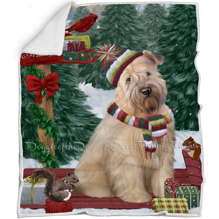Merry Christmas Woodland Sled Wheaten Terrier Dog Blanket BLNKT115041