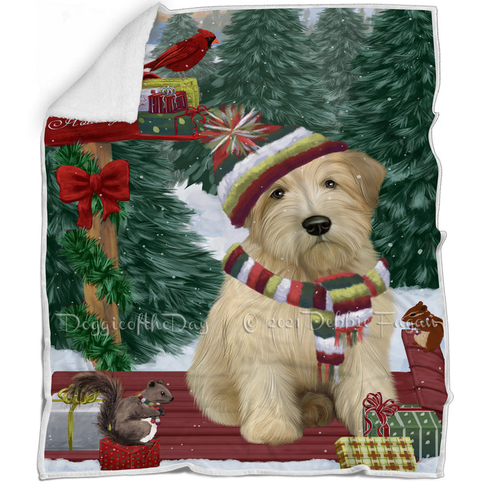 Merry Christmas Woodland Sled Wheaten Terrier Dog Blanket BLNKT115059