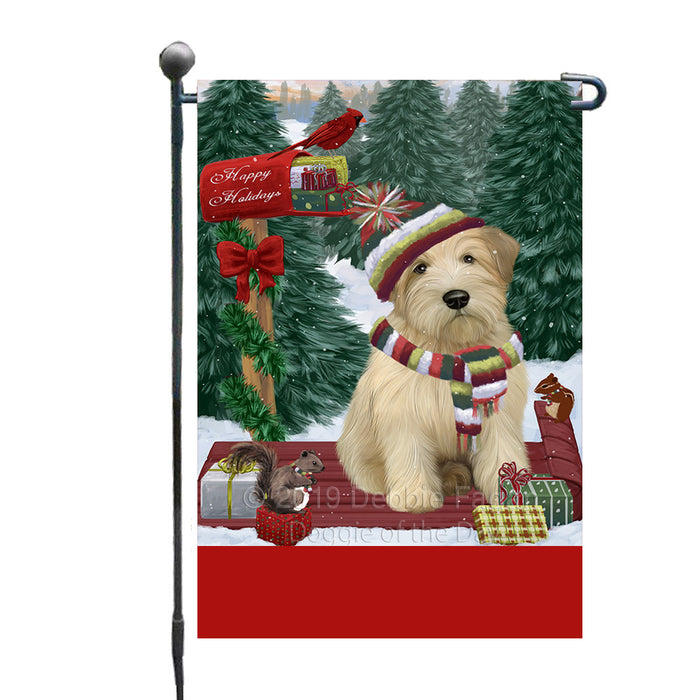 Personalized Merry Christmas Woodland Sled  Wheaten Terrier Dog Custom Garden Flags GFLG-DOTD-A61727