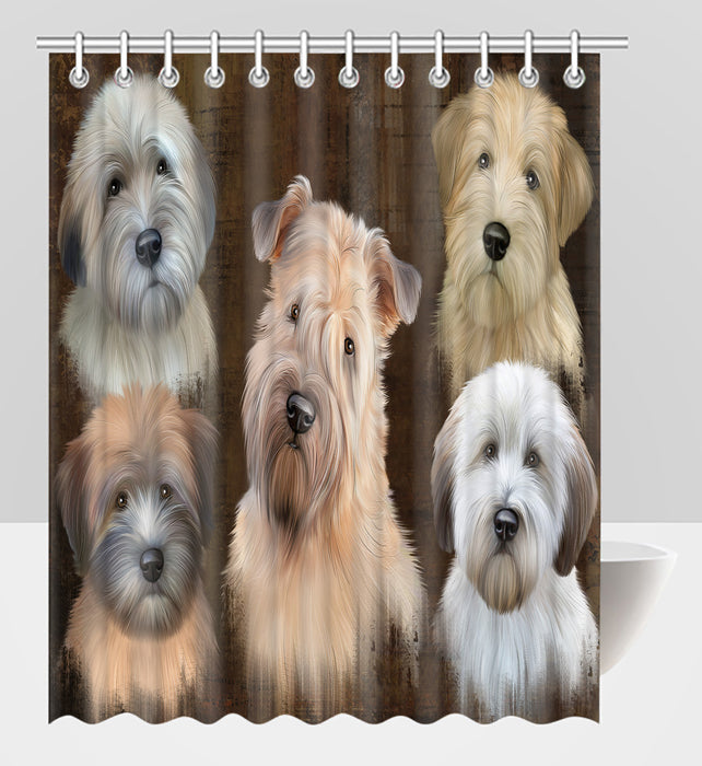 Rustic Wheaten Terrier Dogs Shower Curtain