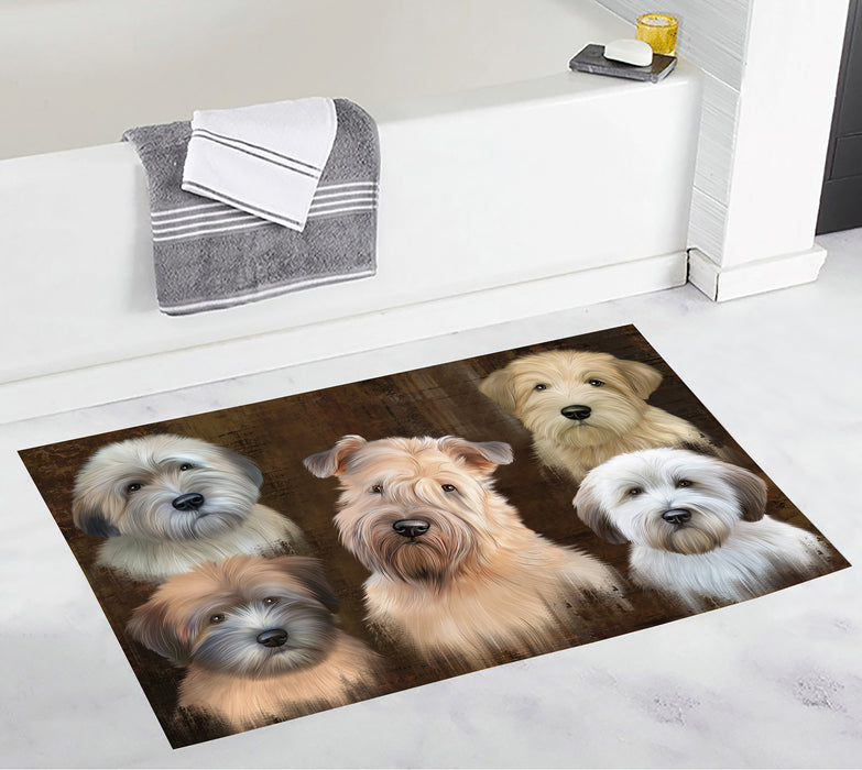Rustic Wheaten Terrier Dogs Bath Mat