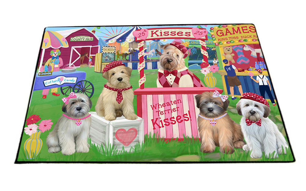 Carnival Kissing Booth Wheaten Terriers Dog Floormat FLMS53079