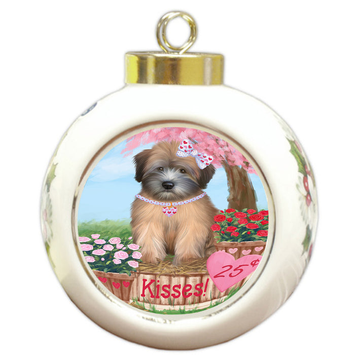Rosie 25 Cent Kisses Wheaten Terrier Dog Round Ball Christmas Ornament RBPOR56621