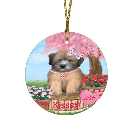 Rosie 25 Cent Kisses Wheaten Terrier Dog Round Flat Christmas Ornament RFPOR56621
