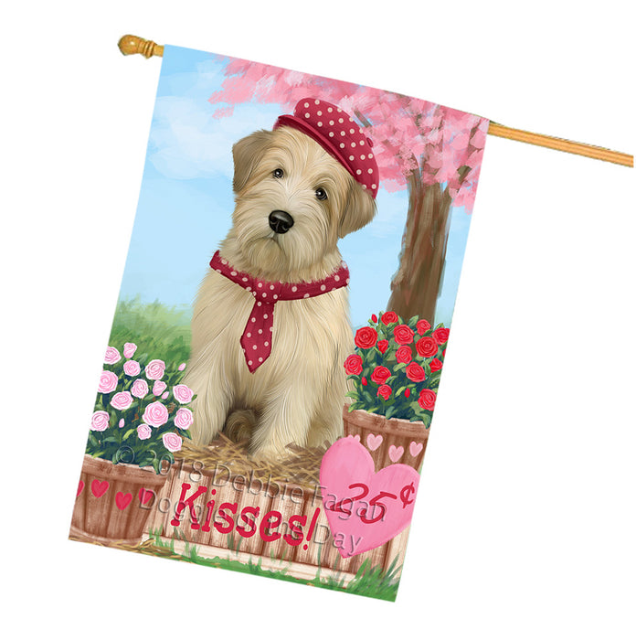 Rosie 25 Cent Kisses Wheaten Terrier Dog House Flag FLG56950
