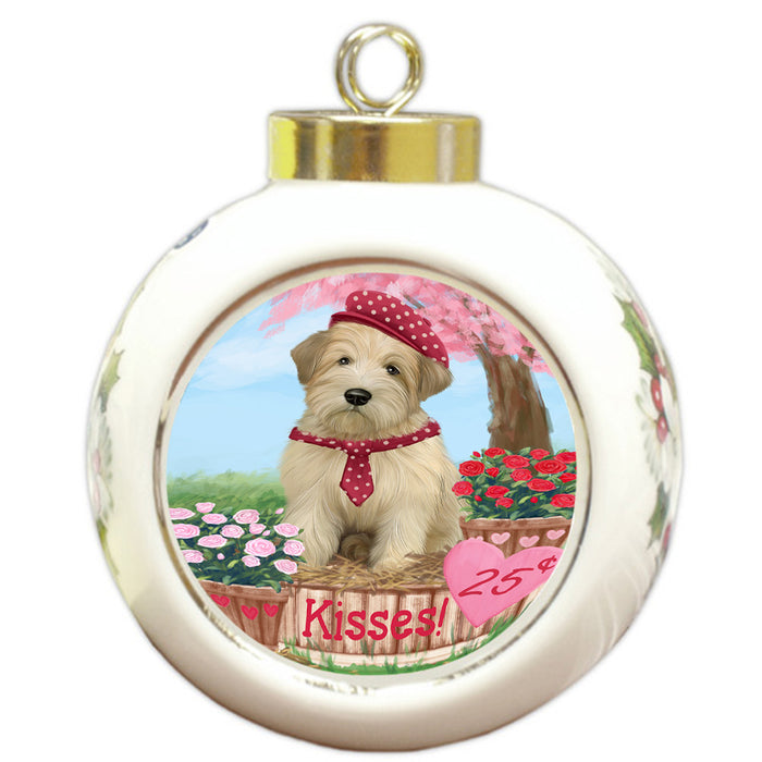 Rosie 25 Cent Kisses Wheaten Terrier Dog Round Ball Christmas Ornament RBPOR56622