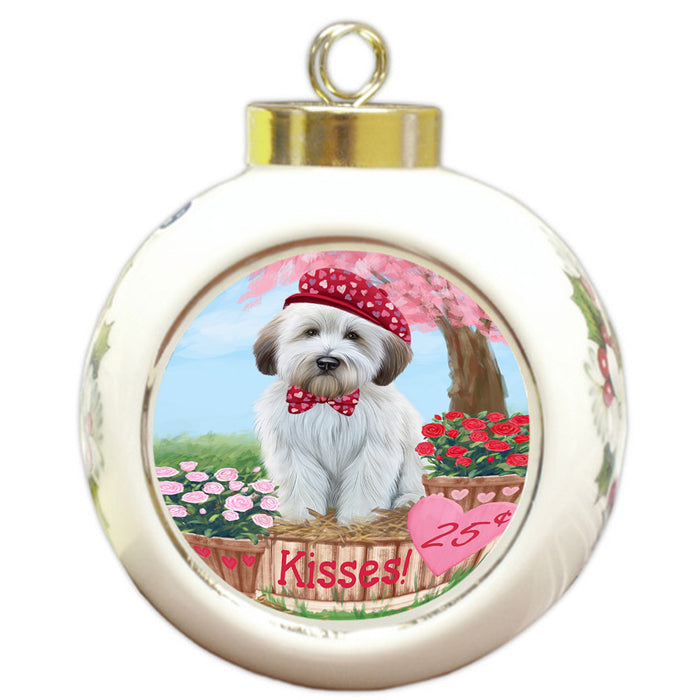 Rosie 25 Cent Kisses Wheaten Terrier Dog Round Ball Christmas Ornament RBPOR56623