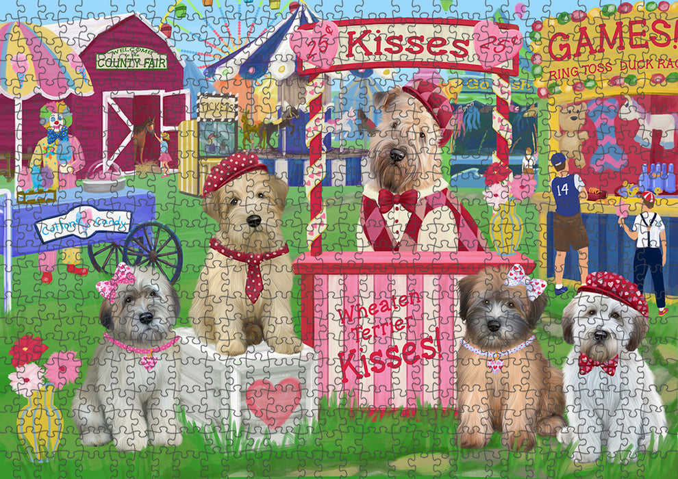 Carnival Kissing Booth Wheaten Terriers Dog Puzzle  PUZL92404