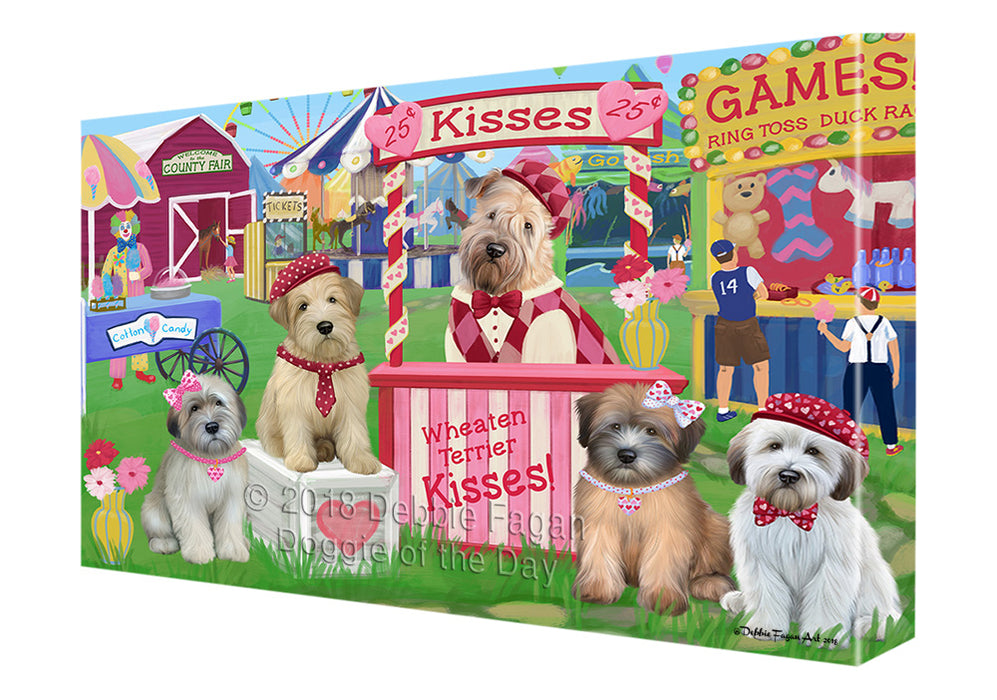 Carnival Kissing Booth Wheaten Terriers Dog Canvas Print Wall Art Décor CVS126674