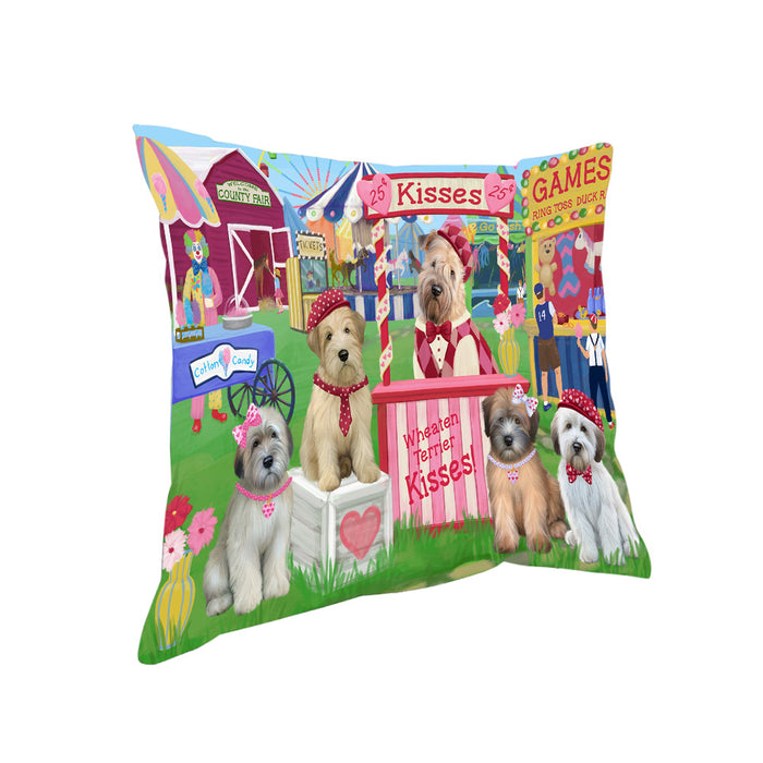 Carnival Kissing Booth Wheaten Terriers Dog Pillow PIL78492
