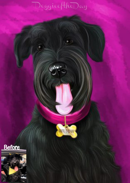 Digital Painting PERSONALIZED Caricature PET PORTRAIT! Custom Pet Dog or Cat Art