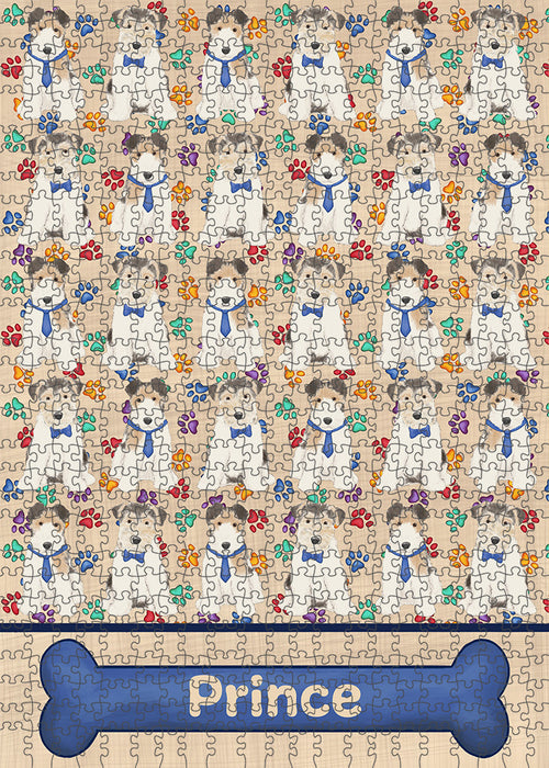 Rainbow Paw Print Wire Fox Terrier Dogs Puzzle  PUZL98108