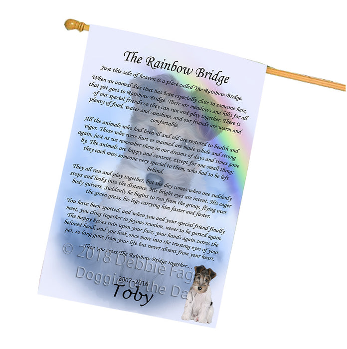 Rainbow Bridge Wire Fox Terrier Dog House Flag FLG56424
