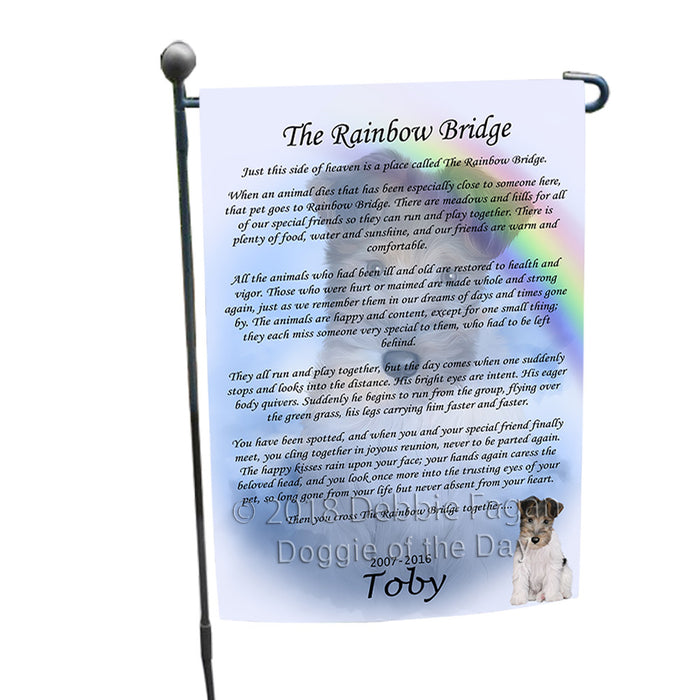 Rainbow Bridge Wire Fox Terrier Dog Garden Flag GFLG56288