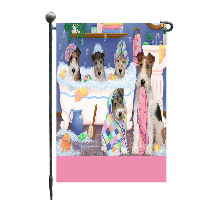 Personalized Rub A Dub Dogs In A Tub Wire Fox Terrier Dogs Custom Garden Flag GFLG64923