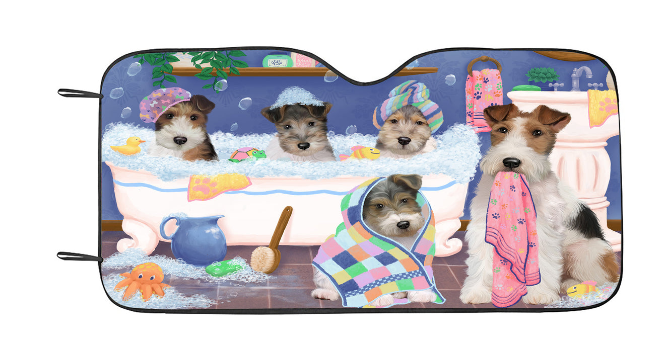 Rub A Dub Dogs In A Tub Wire Fox Terrier Dogs Car Sun Shade