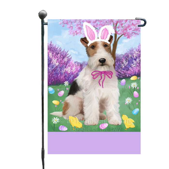 Personalized Easter Holiday Wire Fox Terrier Dog Custom Garden Flags GFLG-DOTD-A59065