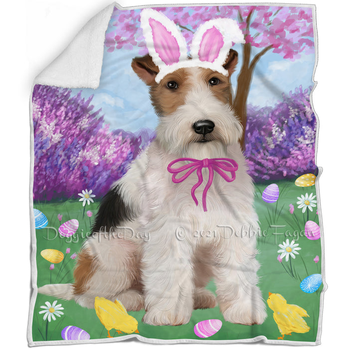 Easter Holiday Wire Fox Terrier Dog Blanket BLNKT132087