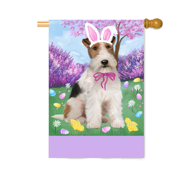 Personalized Easter Holiday Wire Fox Terrier Dog Custom House Flag FLG-DOTD-A59121