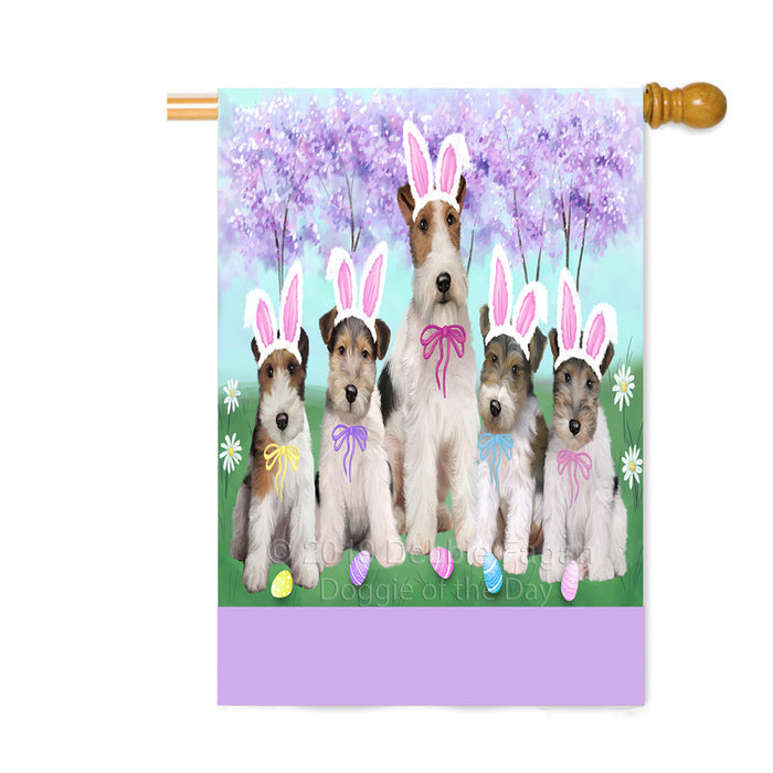 Personalized Easter Holiday Wire Fox Terrier Dogs Custom House Flag FLG-DOTD-A59122