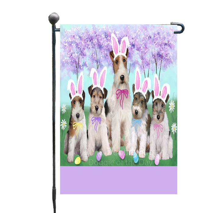 Personalized Easter Holiday Wire Fox Terrier Dogs Custom Garden Flags GFLG-DOTD-A59066