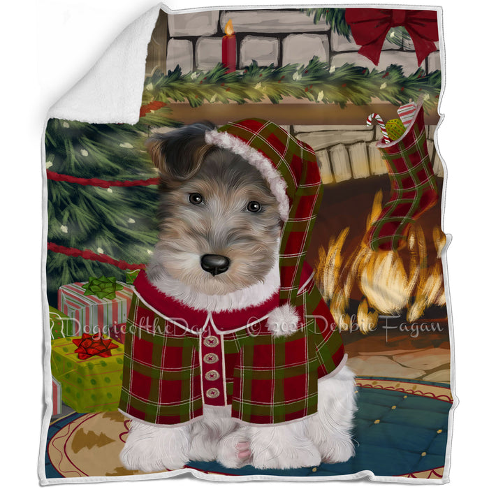 The Stocking was Hung Wire Fox Terrier Dog Blanket BLNKT120378