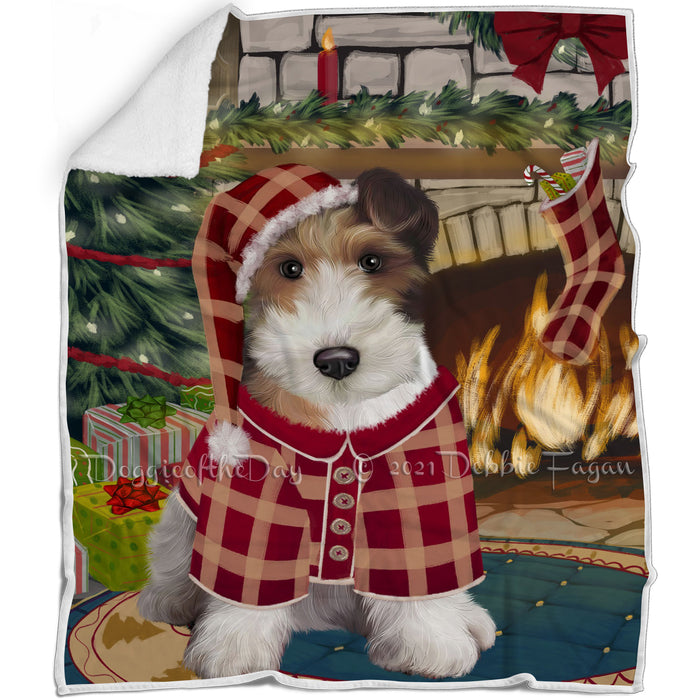 The Stocking was Hung Wire Fox Terrier Dog Blanket BLNKT120396