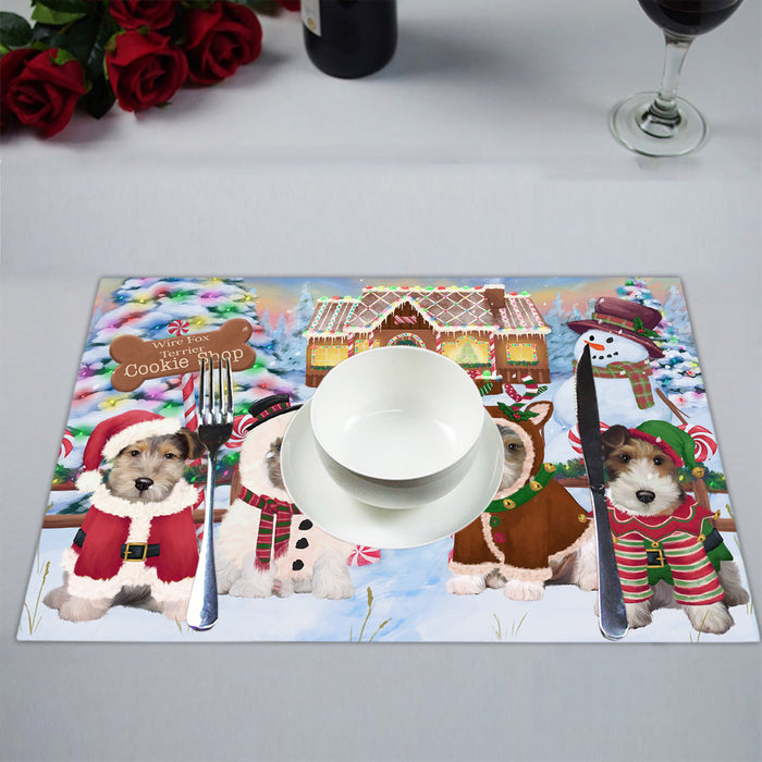 Holiday Gingerbread Cookie Wire Fox Terrier Dogs Placemat