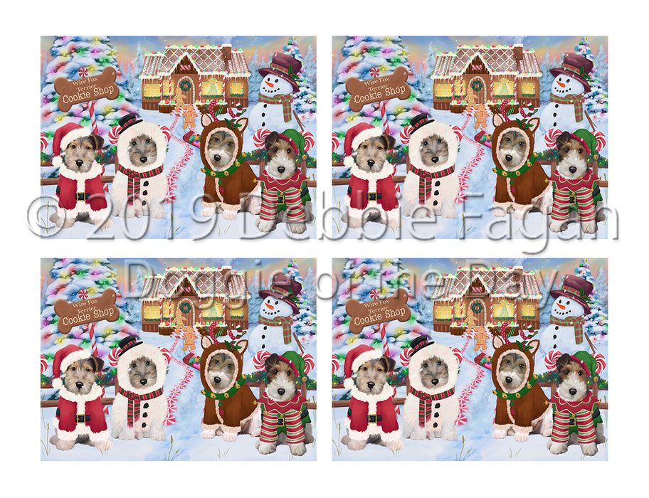 Holiday Gingerbread Cookie Wire Fox Terrier Dogs Placemat