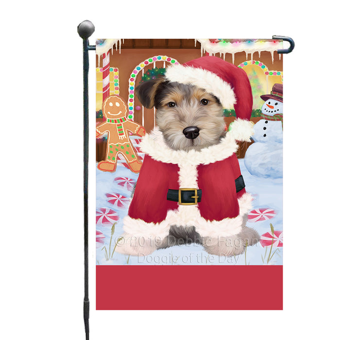 Personalized Gingerbread Candyfest Wire Fox Terrier Dog Custom Garden Flag GFLG64232