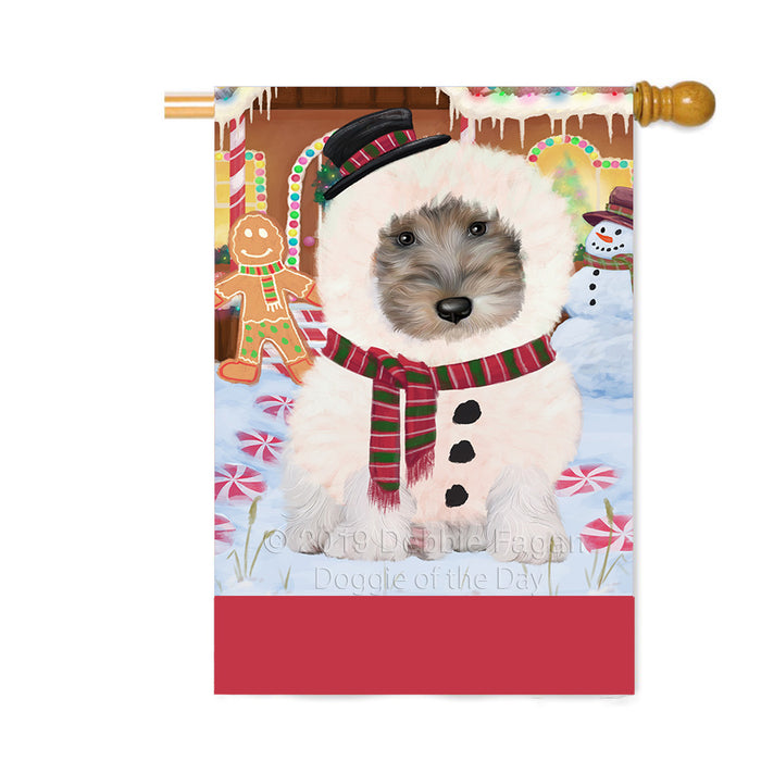Personalized Gingerbread Candyfest Wire Fox Terrier Dog Custom House Flag FLG64016
