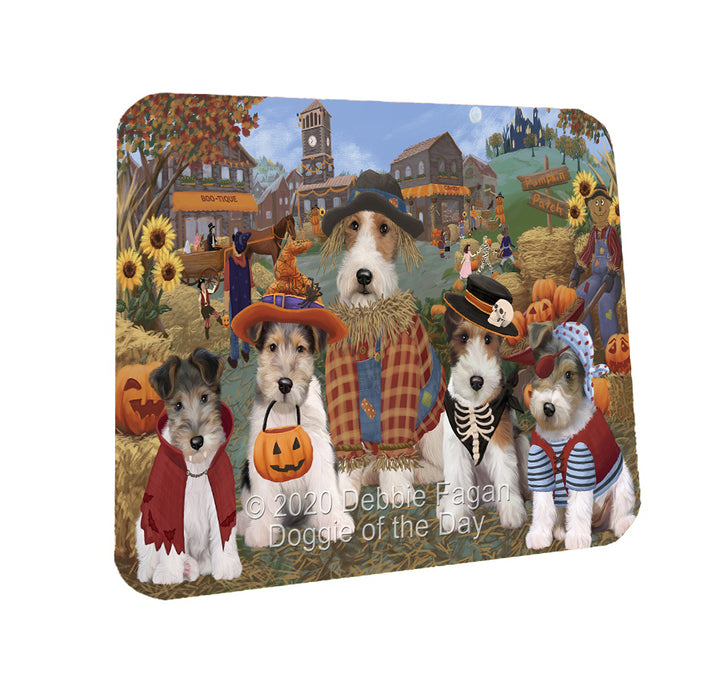 Halloween 'Round Town Wire Fox Terrier Dogs Coasters Set of 4 CSTA58002