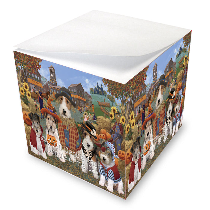 Halloween 'Round Town Wire Fox Terrier Dogs Note Cube NOC-DOTD-A56867