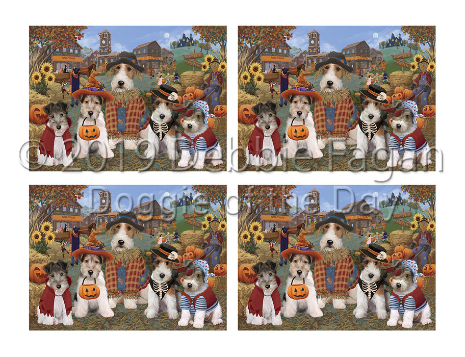 Halloween 'Round Town Wire Fox Terrier Dogs Placemat