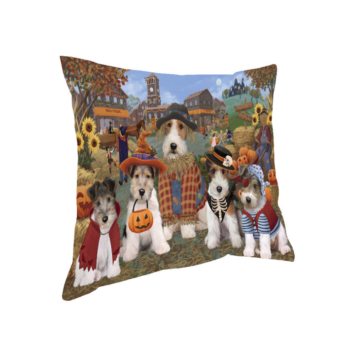 Halloween 'Round Town Wire Fox Terrier Dogs Pillow PIL85220