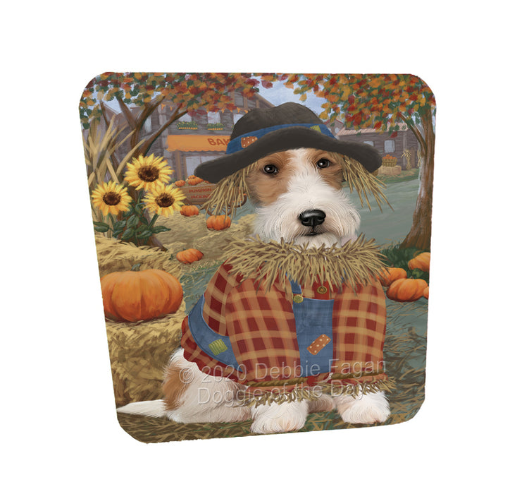 Halloween 'Round Town Wire Fox Terrier Dogs Coasters Set of 4 CSTA58033