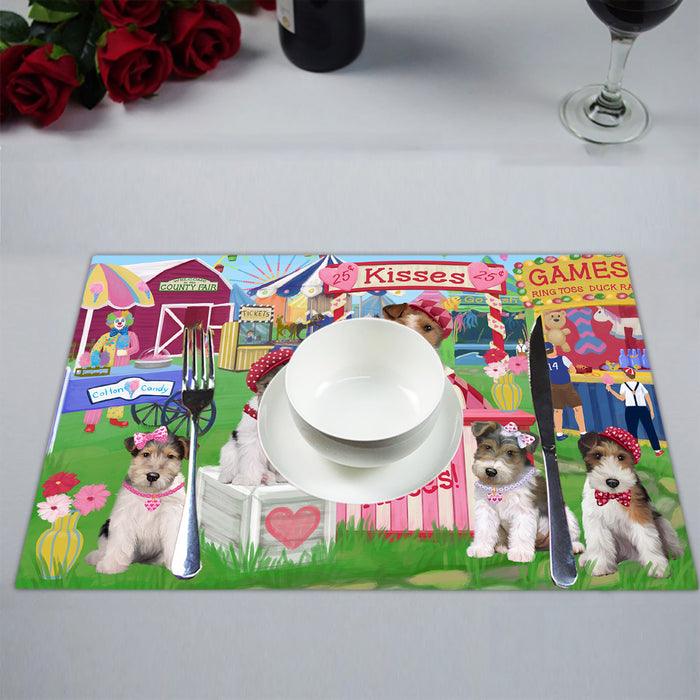 Carnival Kissing Booth Wire Fox Terrier Dogs Placemat
