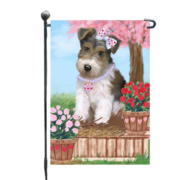 Personalized Rosie 25 Cent Kisses Wire Fox Terrier Dog Custom Garden Flag GFLG64826