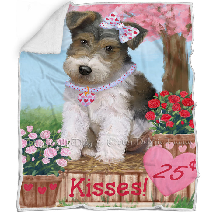 Rosie 25 Cent Kisses Wire Fox Terrier Dog Blanket BLNKT125832