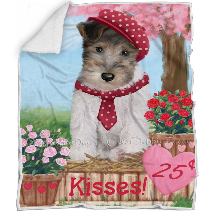 Rosie 25 Cent Kisses Wire Fox Terrier Dog Blanket BLNKT125841